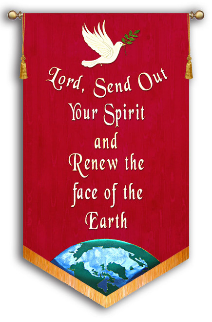 Red Background Church Pentecost Banner